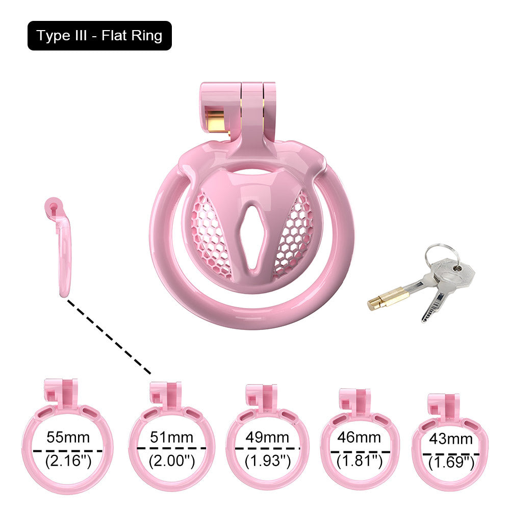 Flat Pink Chastity Cage