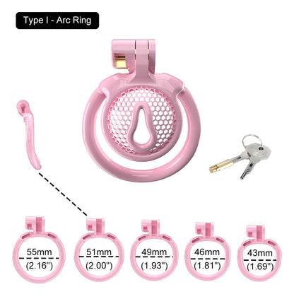 Flat Pink Chastity Cage